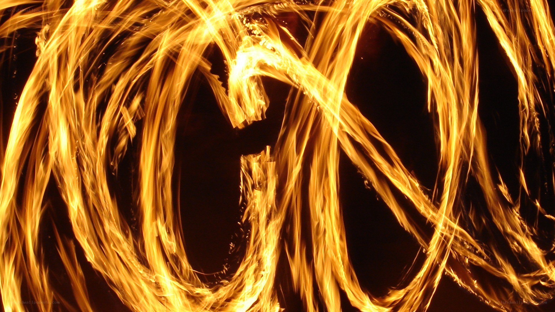 Spinning fire trails