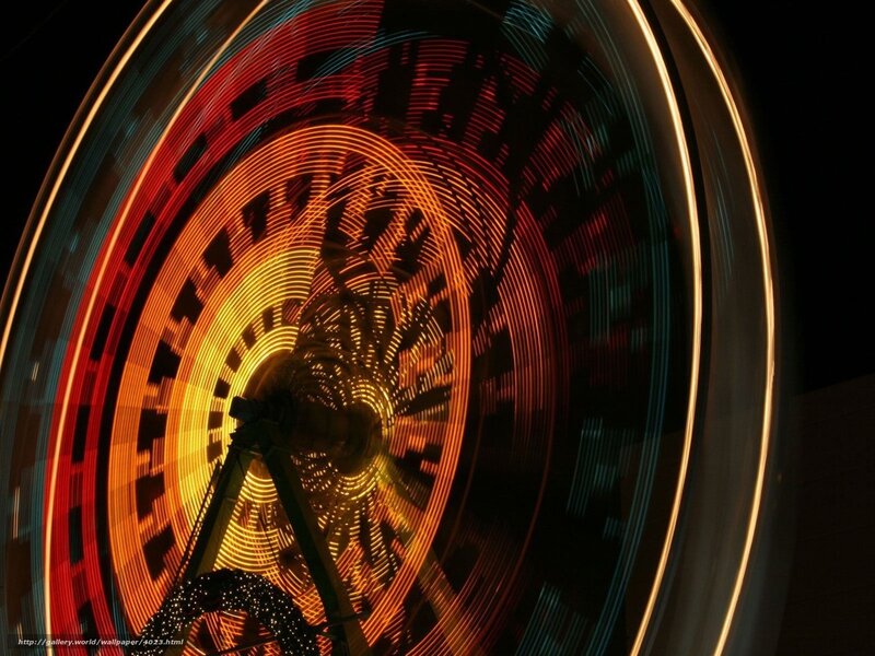 Spinning lights at night