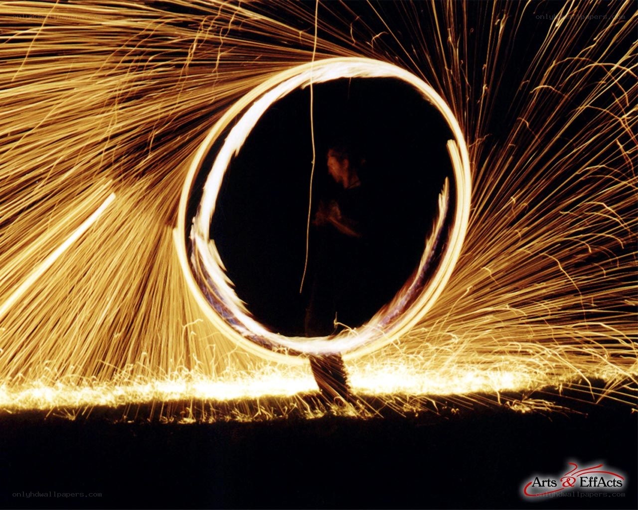 Spinning sparks in a circle
