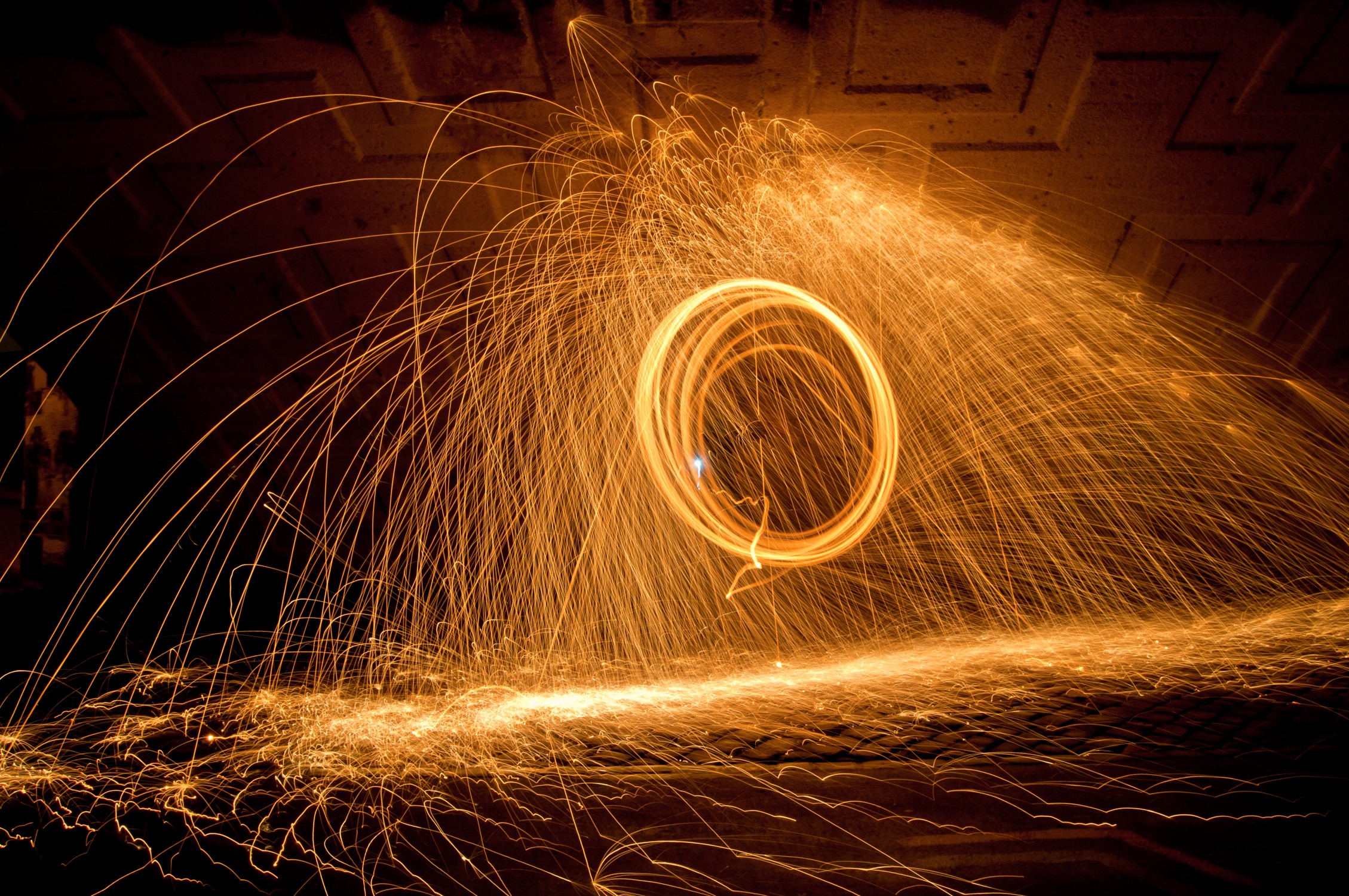 Spinning sparks in dark space
