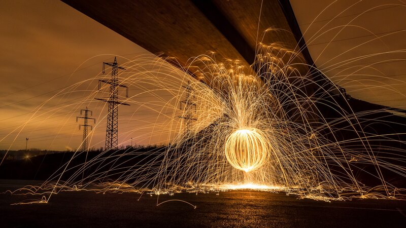 Spinning Sparks under Bridge