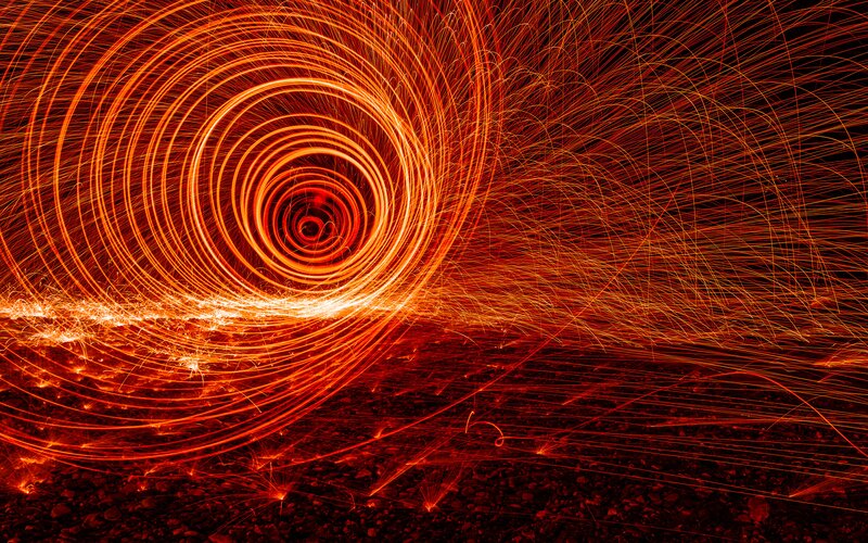 Spinning Steel Wool Fire