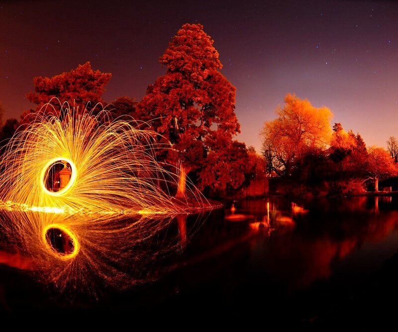 Spinning Steel Wool Light
