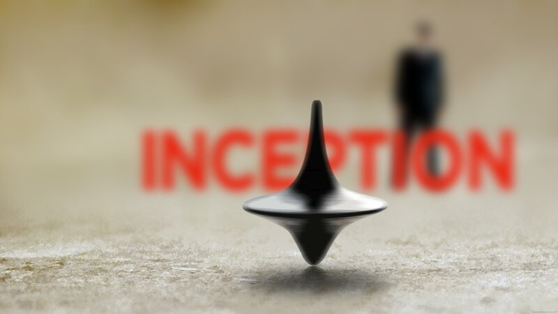 Spinning Top on Surface — Black, Dramatic, Digital Art