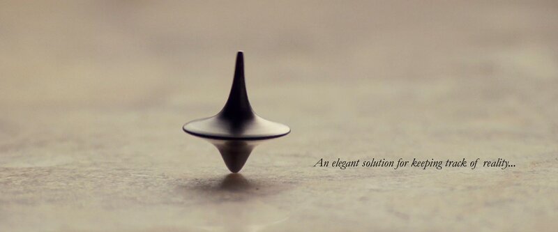 spinning top on table