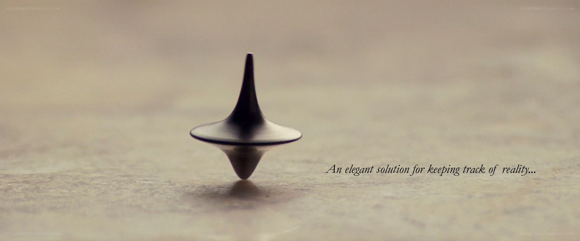 spinning top on table
