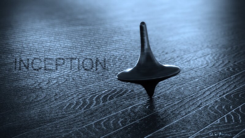 Spinning top on text background