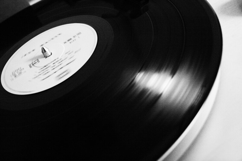 Spinning vinyl record