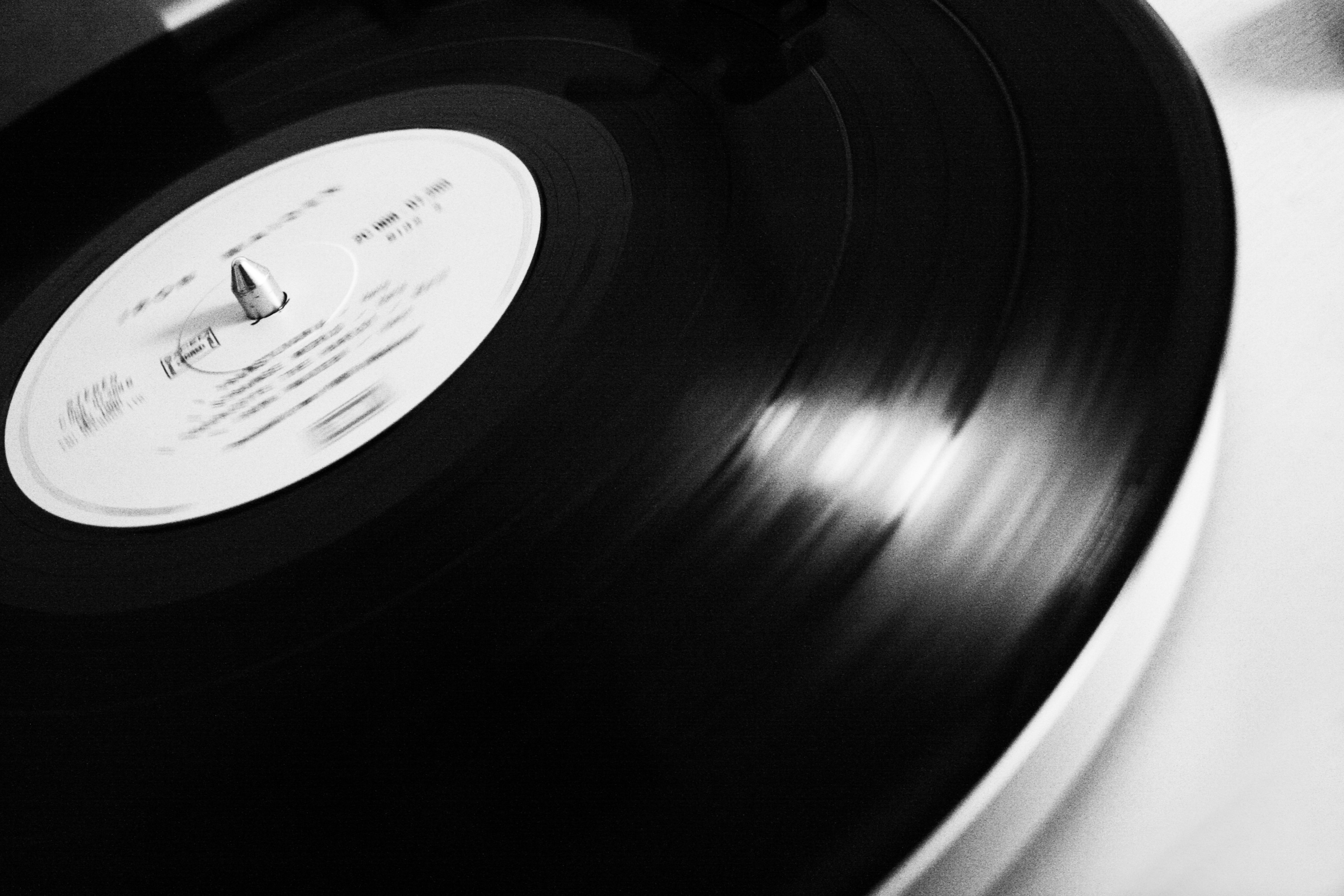 Spinning vinyl record
