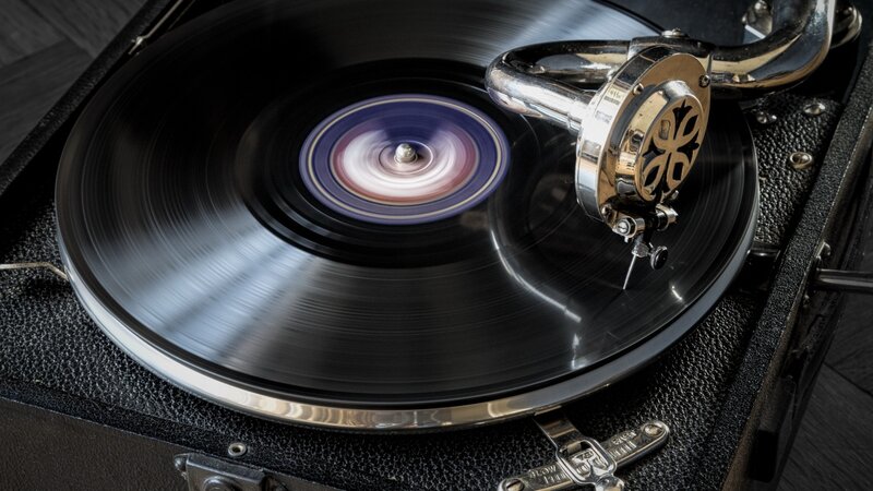 Spinning Vinyl Record — Black, Calm