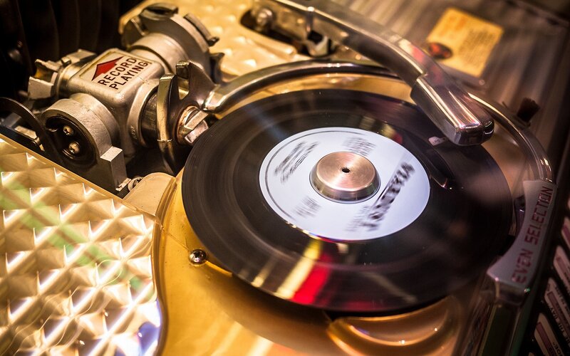 Spinning Vinyl Record — Black, Nostalgic