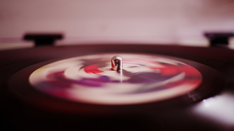 Spinning Vinyl Record — Red