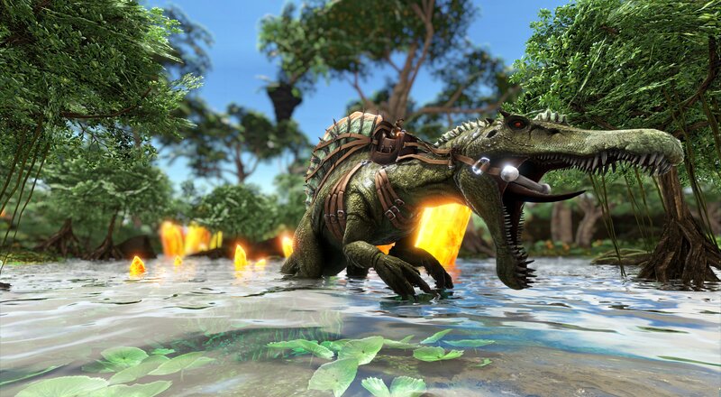 Spinosaurus in Water — Green