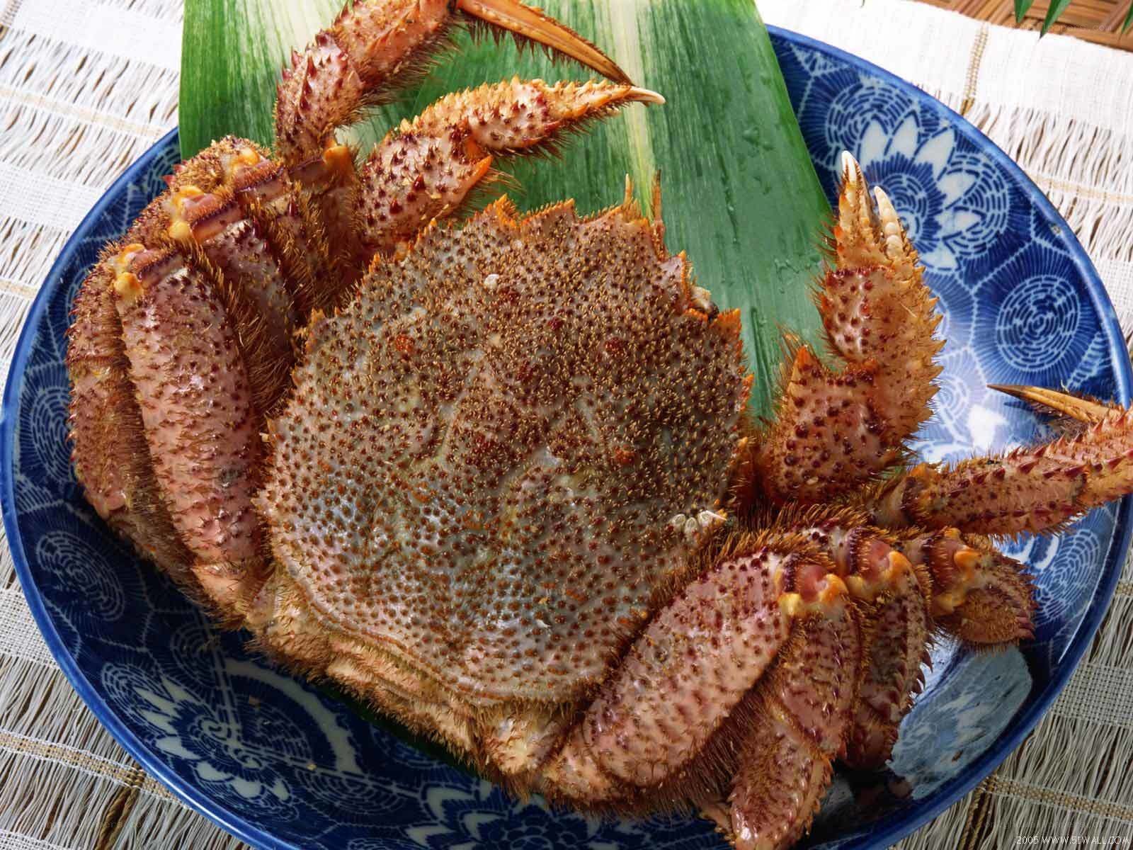 Spiny crab on a plate