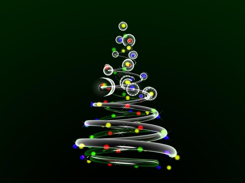 Spiral Christmas Tree — Black, Festive