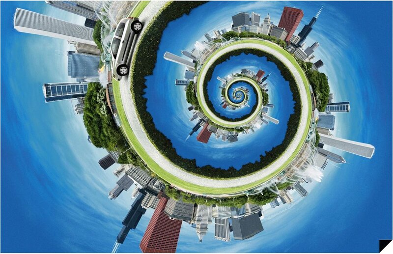 Spiral Cityscape Globe