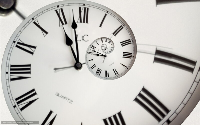 Spiral clock with Roman numerals