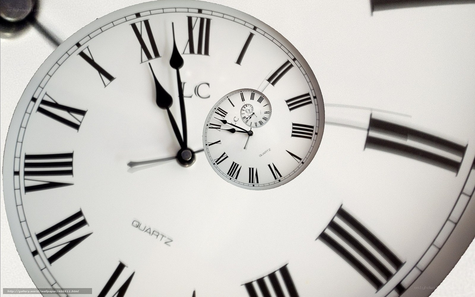 Spiral clock with Roman numerals