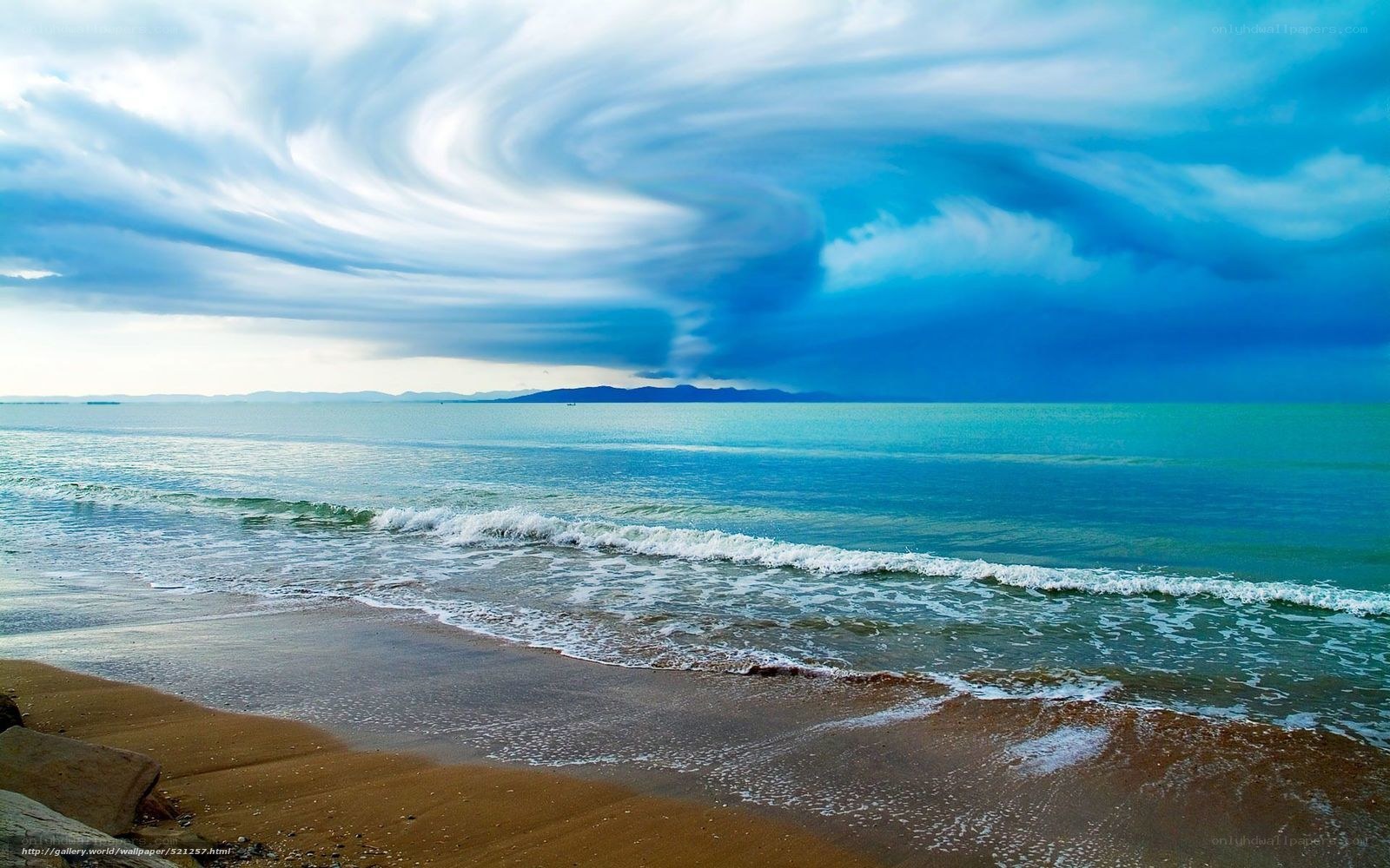 Spiral clouds over the ocean