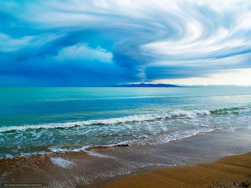 Spiral clouds over the ocean
