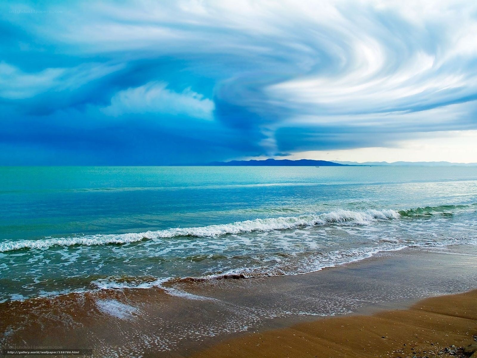 Spiral clouds over the ocean
