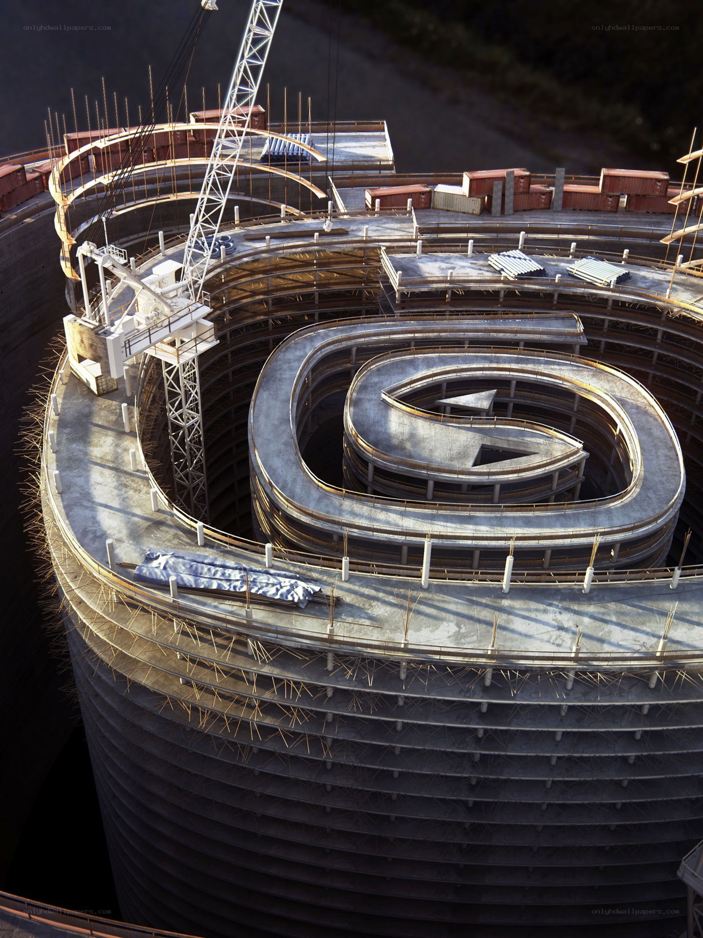 Spiral construction site
