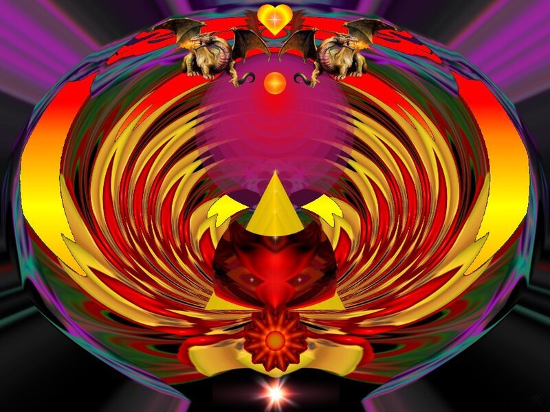 Spiral dragon fantasy art