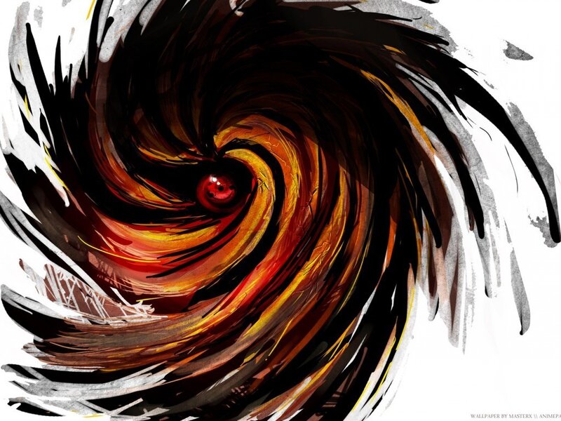 Spiral Eye with Red Pupil — Black