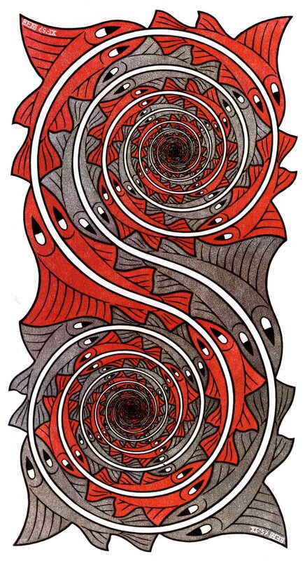 Spiral fish mandala art