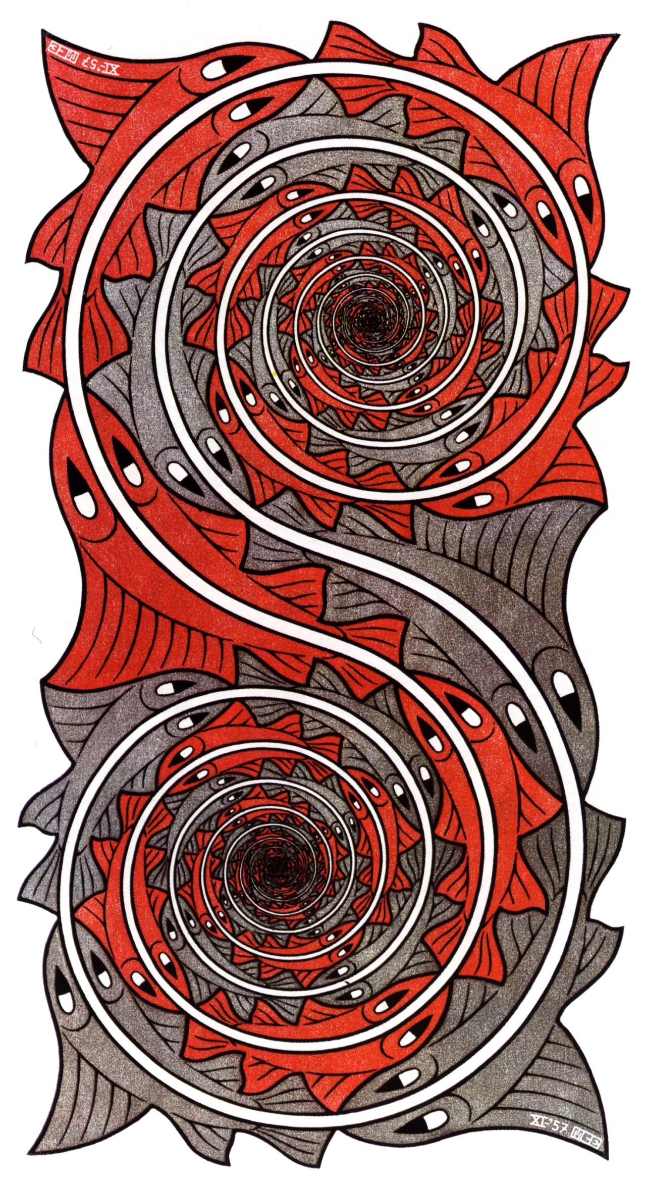 Spiral fish mandala art