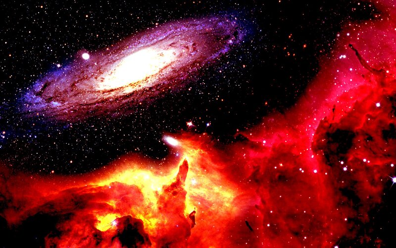 Spiral Galaxy and Nebula