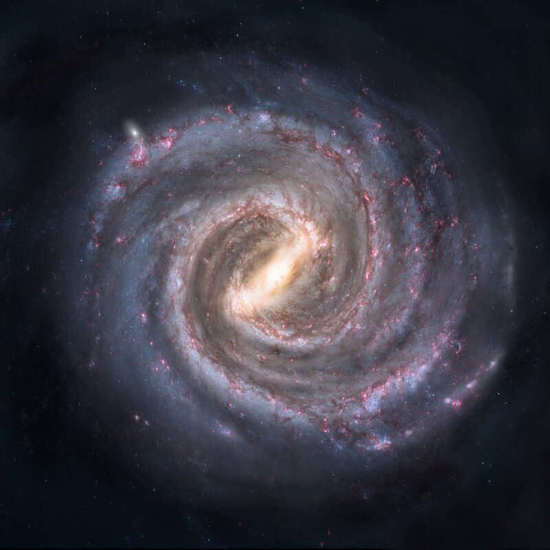 Spiral Galaxy — Black, Cosmic, Photograph, Stars, Nebulae, Space, White, Red