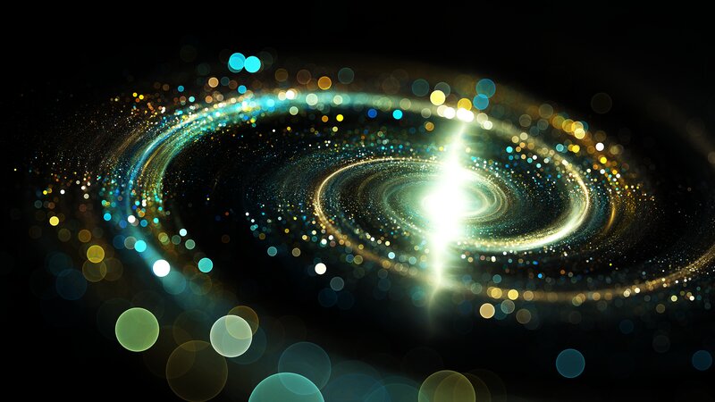 Spiral Galaxy — Black, Dramatic, Digital Art, Stars, Nebula