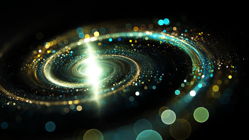 Spiral Galaxy — Black, Dramatic, Digital Art