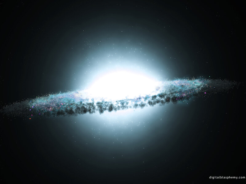 Spiral Galaxy — Black, Dramatic, Night, Digital Art