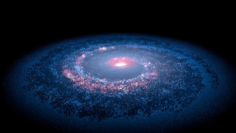 Spiral Galaxy — Blue, Cosmic, Digital Art, Stars, Galactic Center, Dust