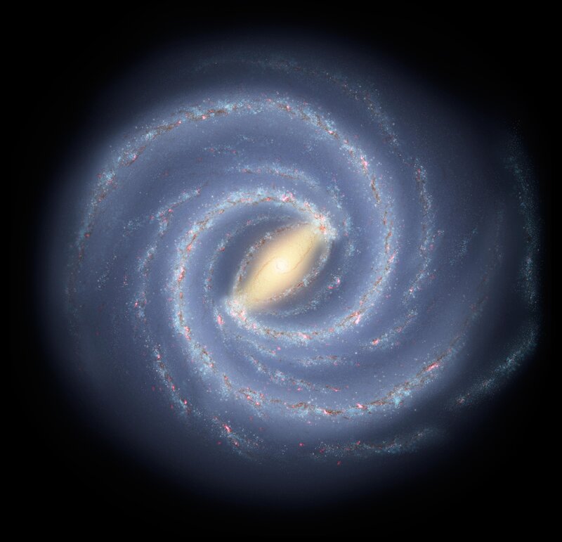 Spiral Galaxy — Blue, Cosmic, Digital Art, Stars