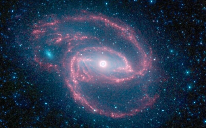Spiral Galaxy — Blue, Cosmic, Night, Photograph, Stars, Nebula, Pink