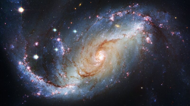 Spiral Galaxy — Blue, Cosmic, Photograph, Stars, Nebula, Space, White, Brown