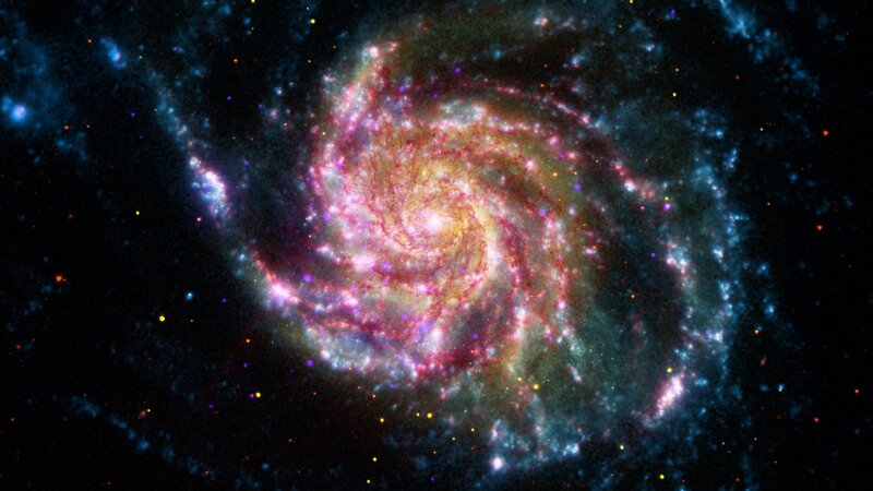 Spiral Galaxy — Blue, Cosmic, Photograph, Stars, Nebulae, Space, Purple
