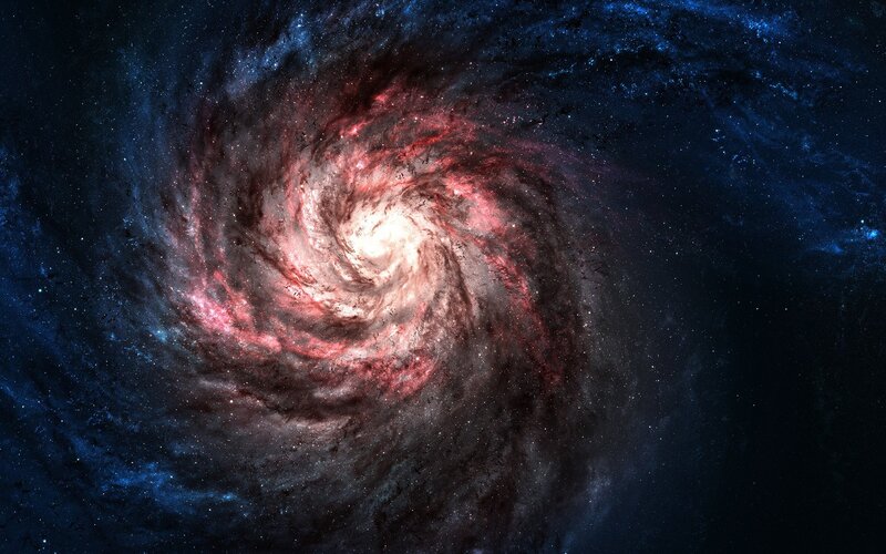 Spiral Galaxy — Blue, Dramatic, Digital Art, Stars, Nebula, Space