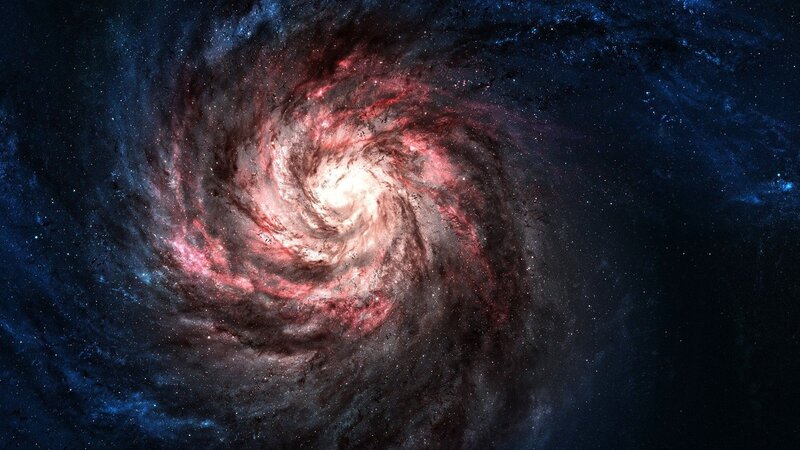 Spiral Galaxy — Blue, Dramatic, Digital Art, Stars