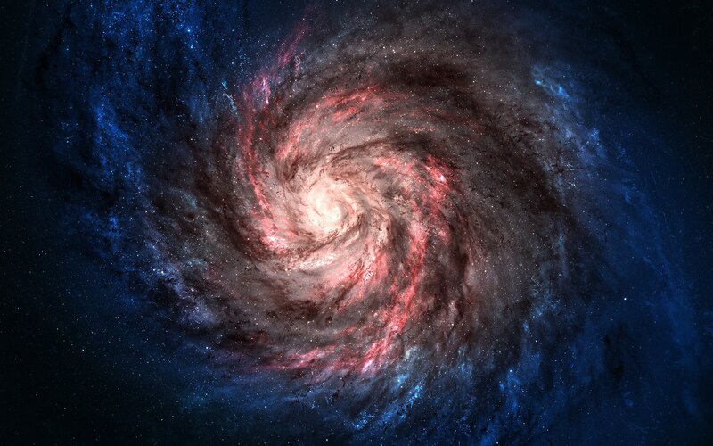 Spiral Galaxy — Blue, Red