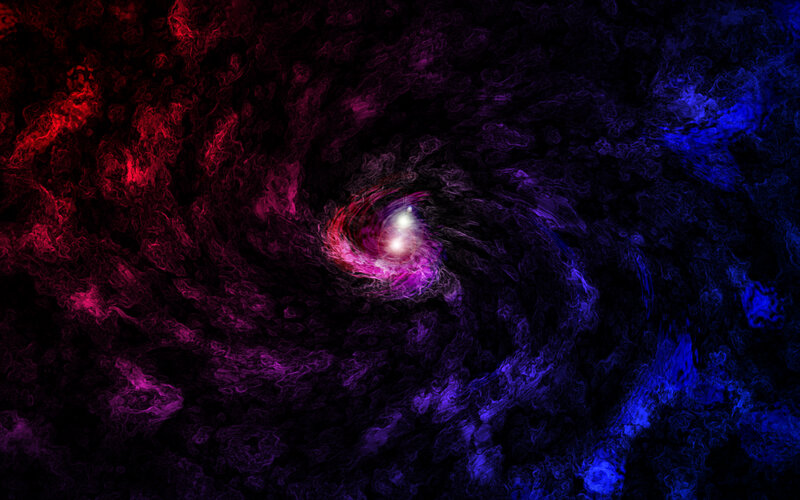 Spiral Galaxy Center — Red, Dramatic