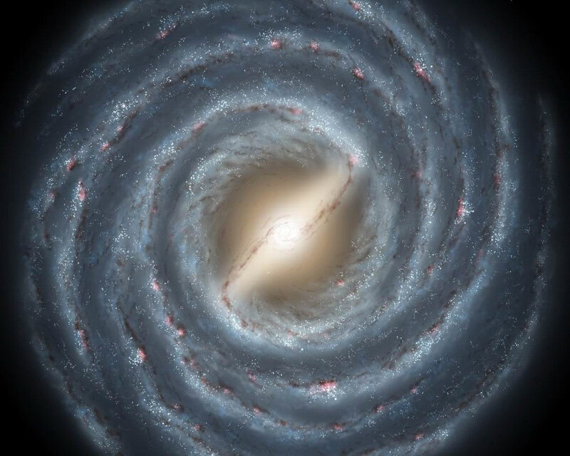 Spiral galaxy center view