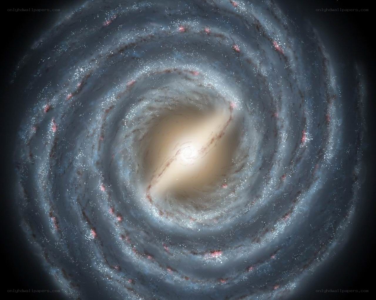 Spiral galaxy center view