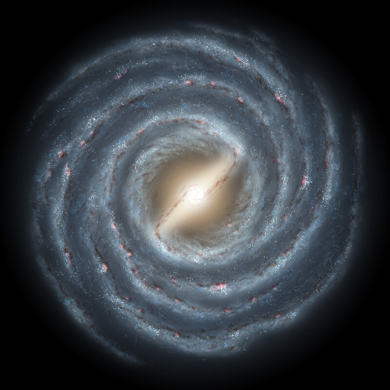 Spiral galaxy center view