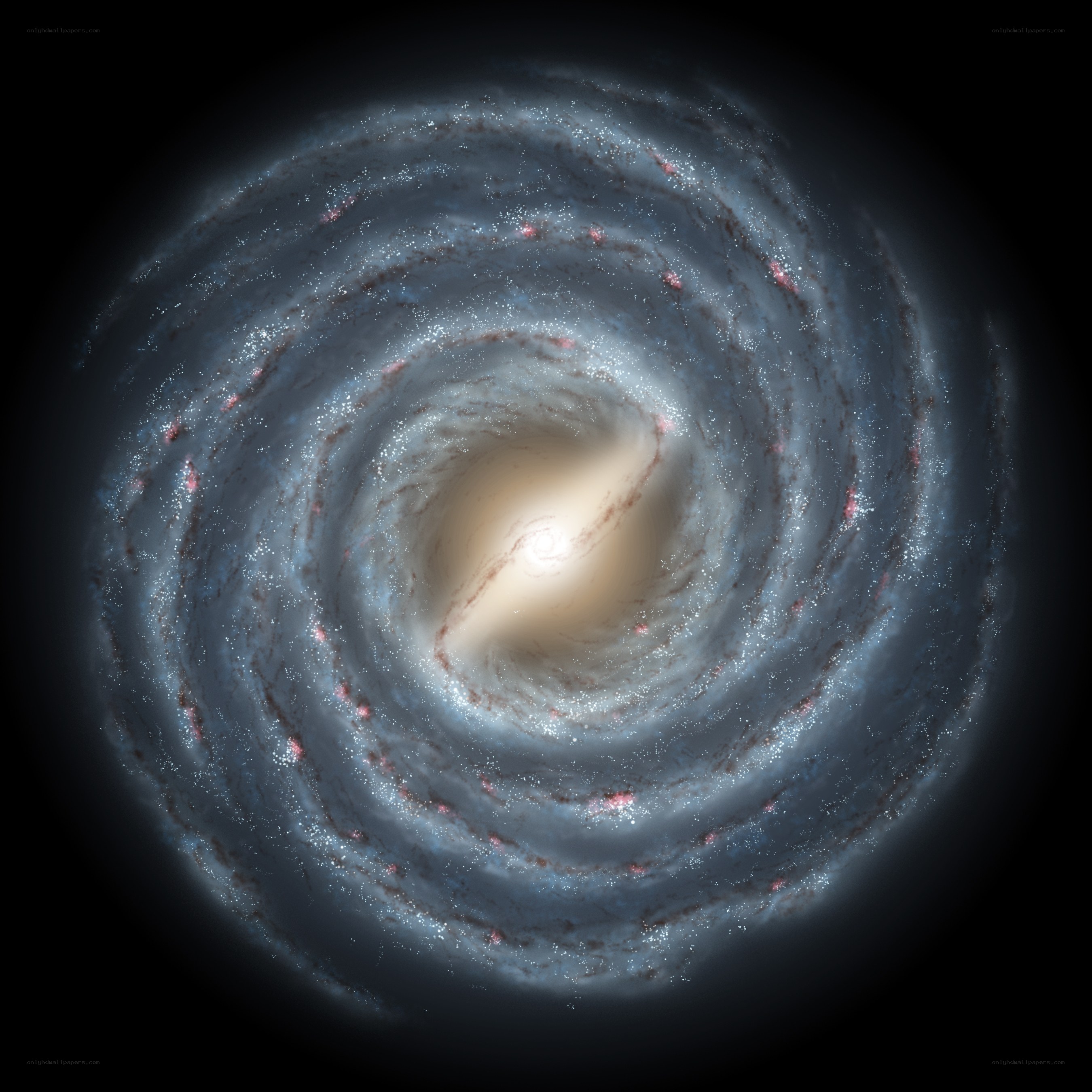 Spiral galaxy center view