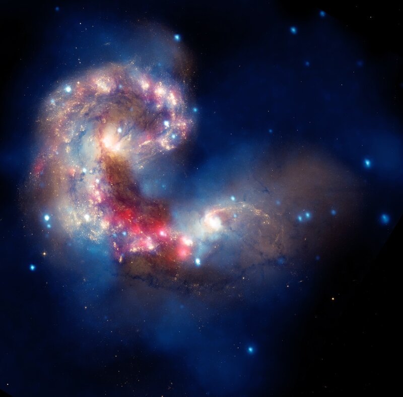 Spiral galaxy collision