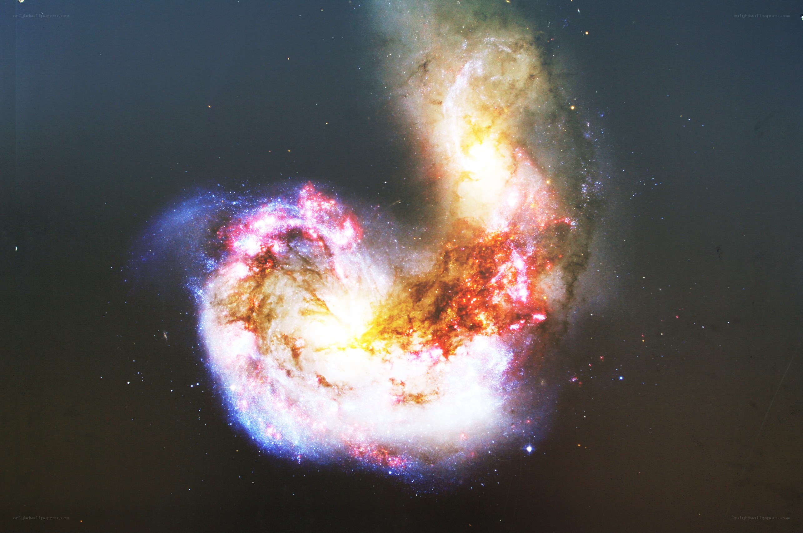 Spiral galaxy collision